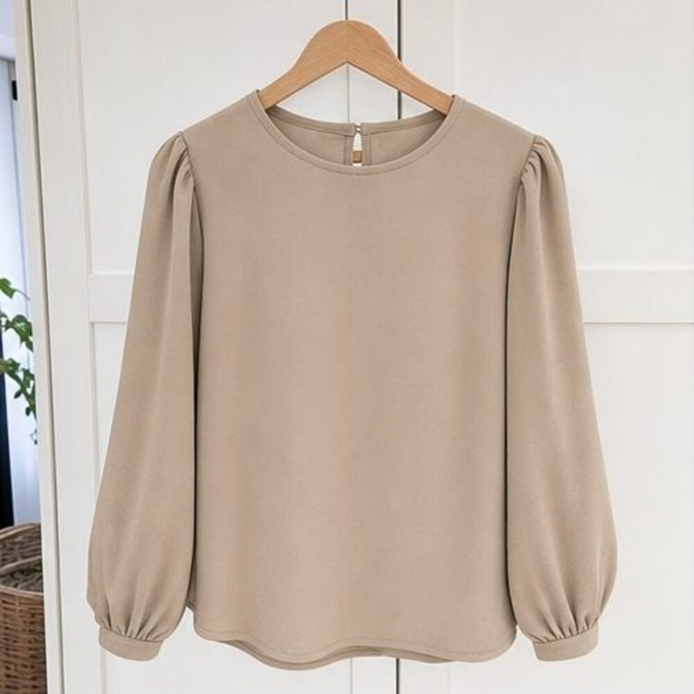 Sand Peplum Top